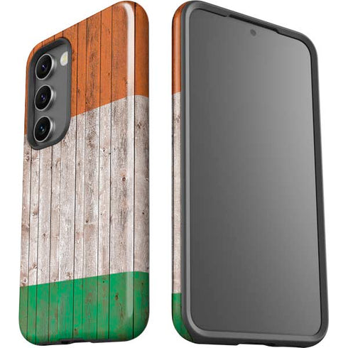 Ireland Flag Dark Wood Galaxy S23 Pro Case